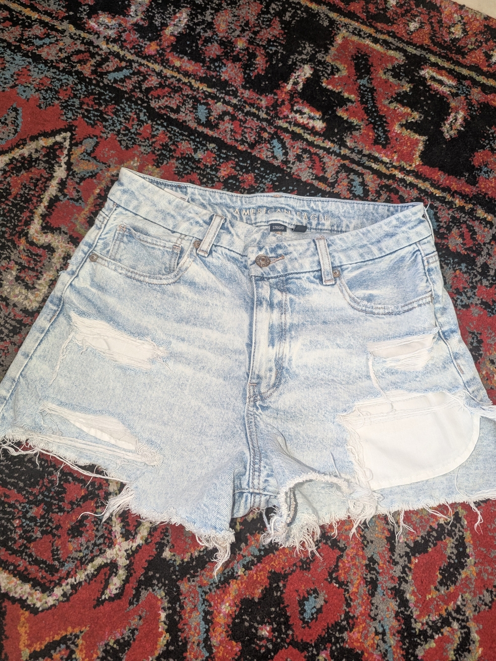 Light Wash Distressed Women's Denim Shorts